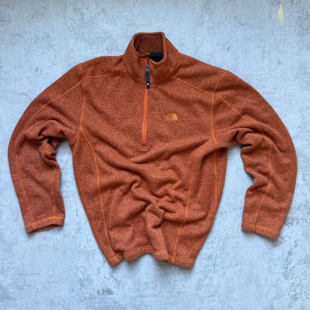 The North Face Quarter Zip Fleece Orange Sweater